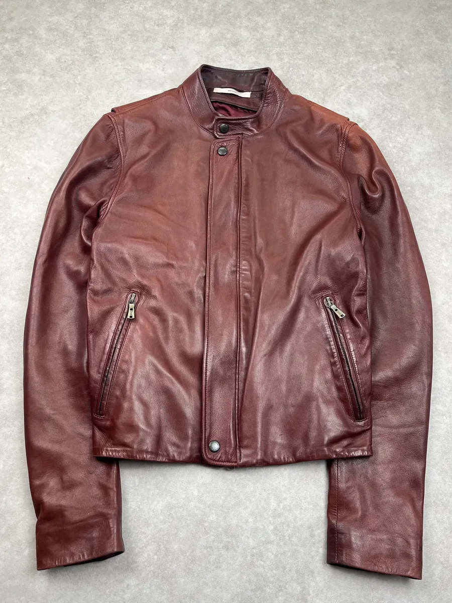 AW2003 Yves Saint Laurent Moto Brown Leather Jacket