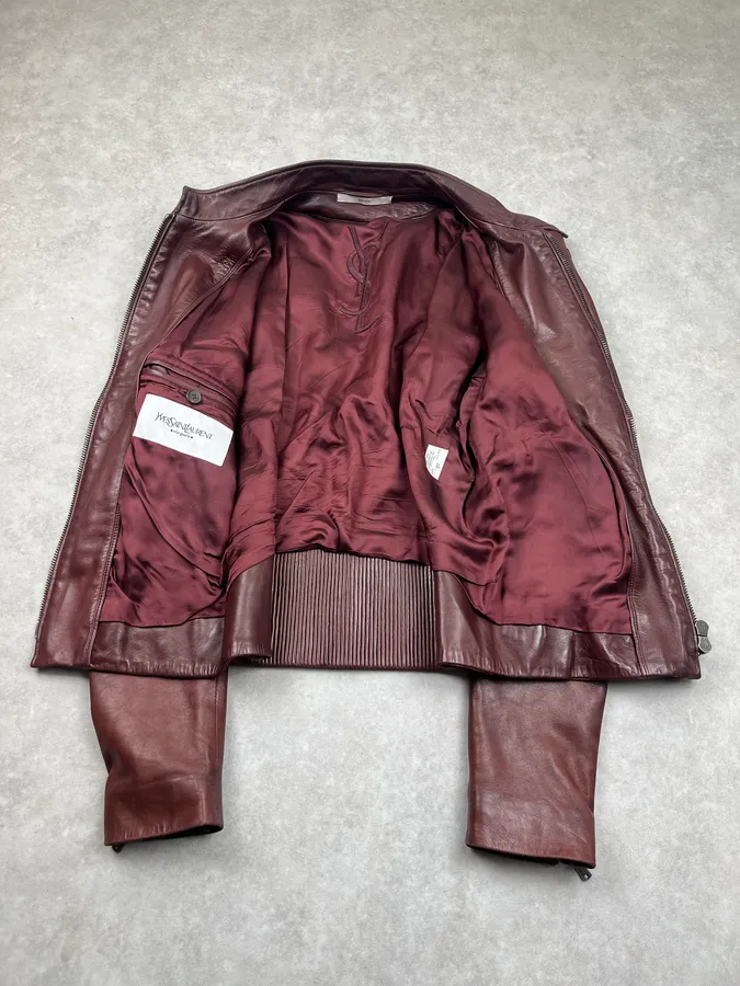 AW2003 Yves Saint Laurent Moto Brown Leather Jacket - Image 12