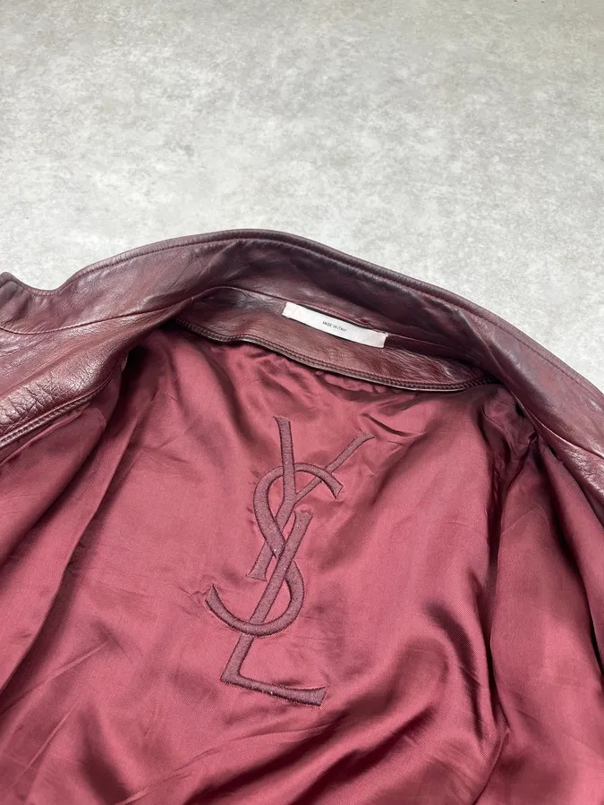 AW2003 Yves Saint Laurent Moto Brown Leather Jacket - Image 14