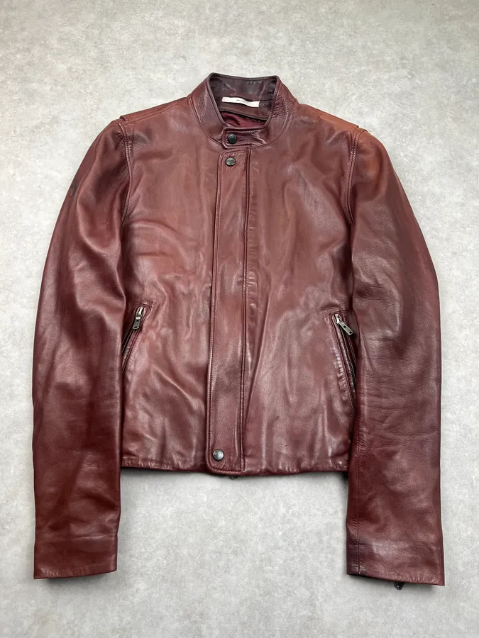 AW2003 Yves Saint Laurent Moto Brown Leather Jacket - Image 4