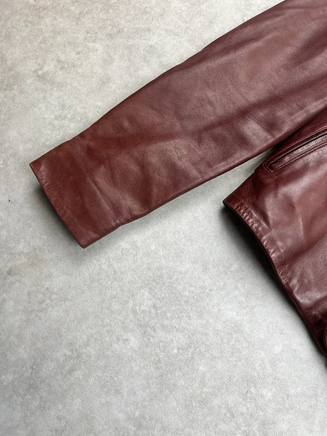 AW2003 Yves Saint Laurent Moto Brown Leather Jacket - Image 6