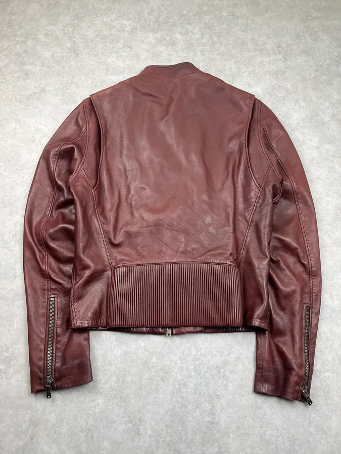 AW2003 Yves Saint Laurent Moto Brown Leather Jacket - Image 7