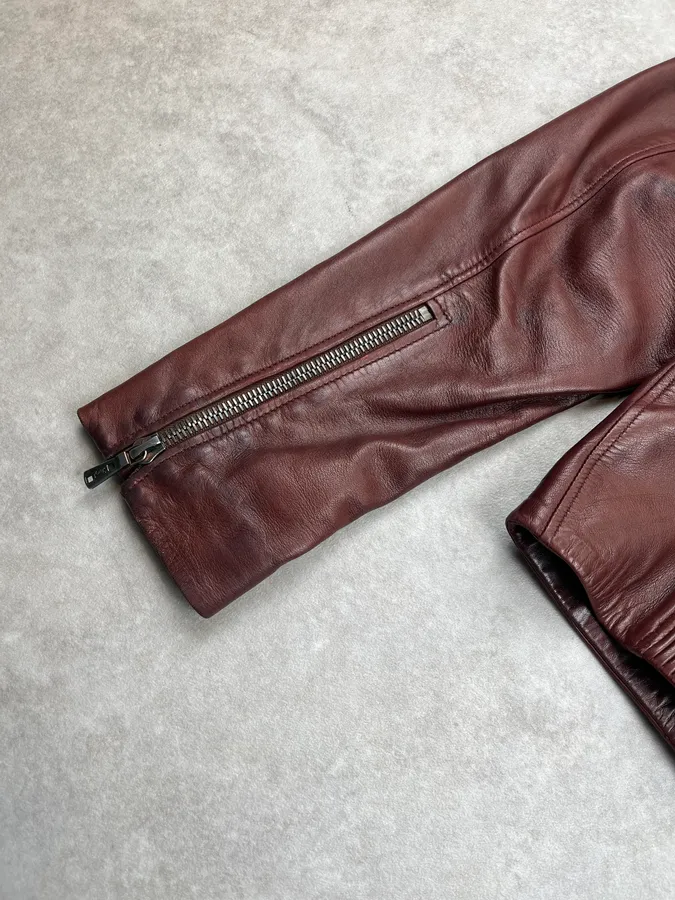 AW2003 Yves Saint Laurent Moto Brown Leather Jacket - Image 8