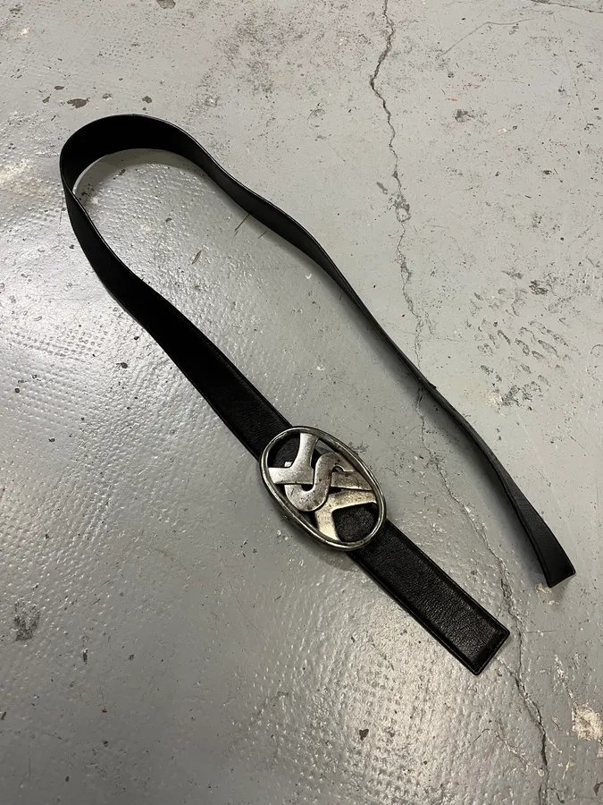AW2003 Yves Saint Laurent Propaganda Black Leather Belt - Image 4