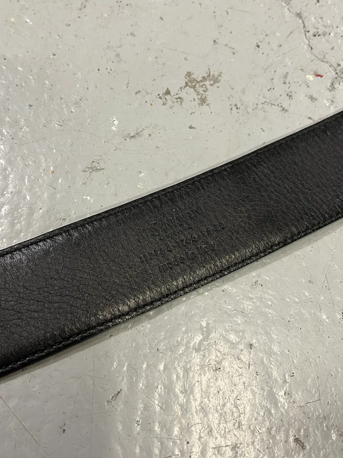 AW2003 Yves Saint Laurent Propaganda Black Leather Belt - Image 9
