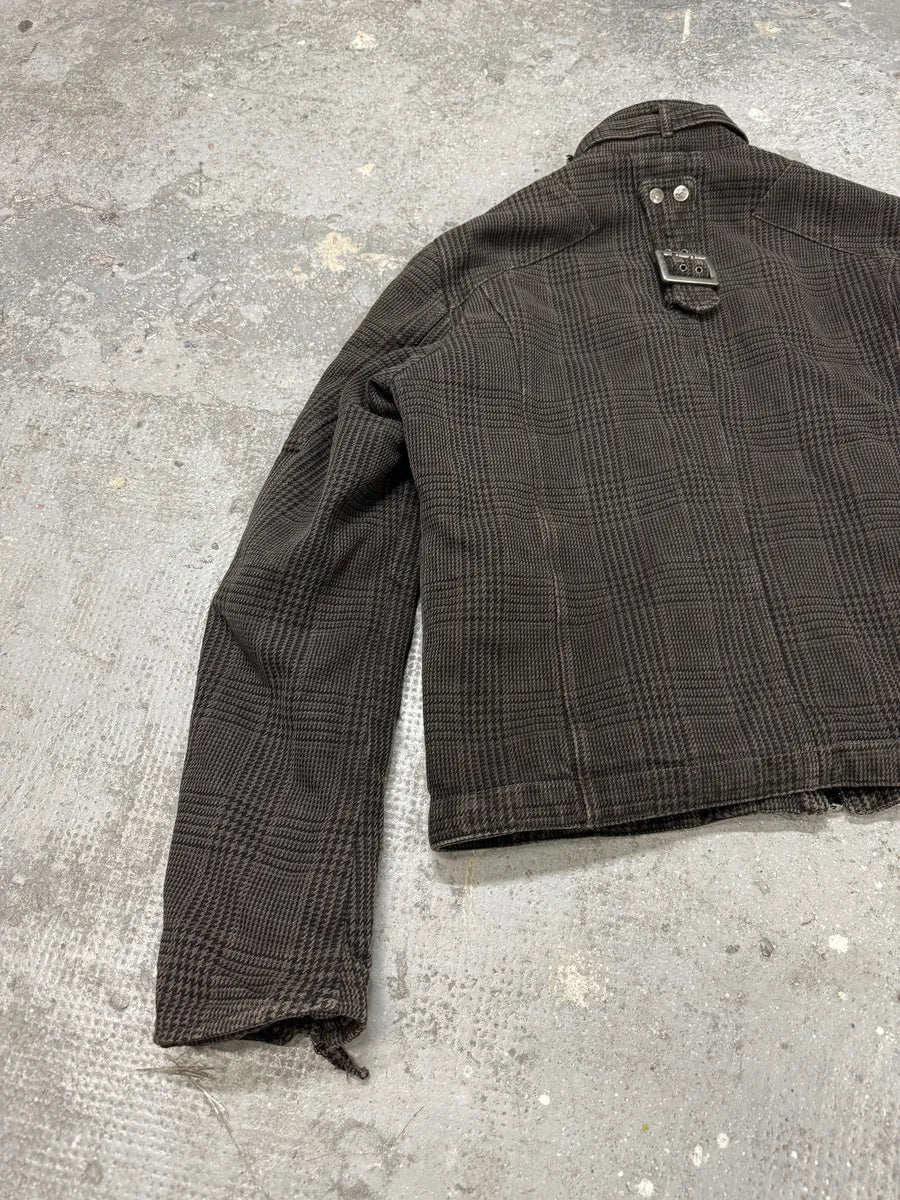AW2004 Cavalli Astro Brown Tartan Bomber Jacket - Image 5
