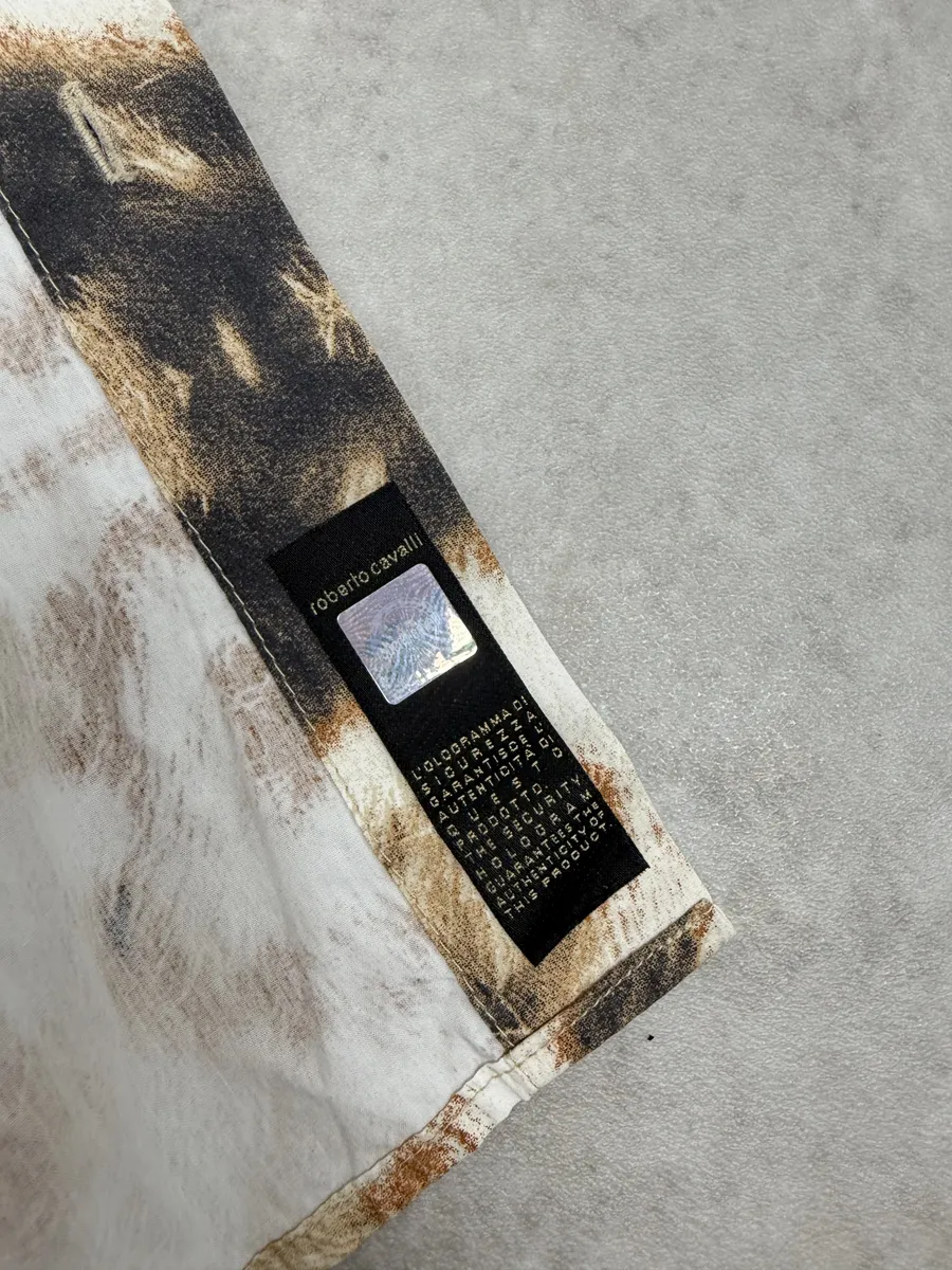 AW2004 Cavalli Brown & Beige Animal Print Fur Effect Shirt - Image 11