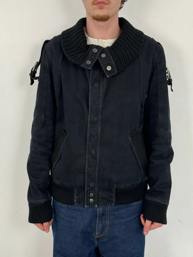 AW2004 Cavalli Dark Navy Astro Bomber Jacket - Image 2
