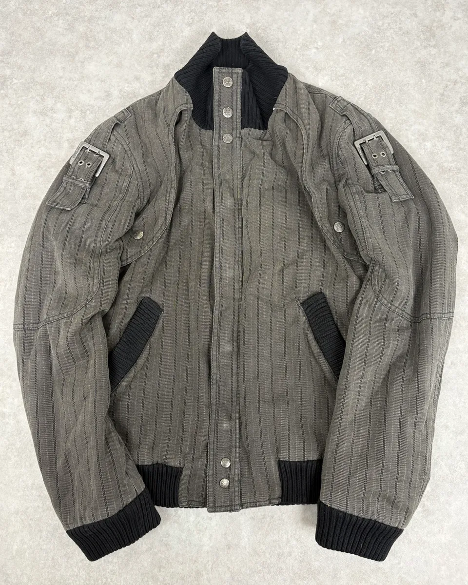 AW2004 Cavalli Grey Lines Bomber Jacket