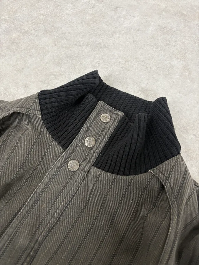 AW2004 Cavalli Grey Lines Bomber Jacket - Image 4