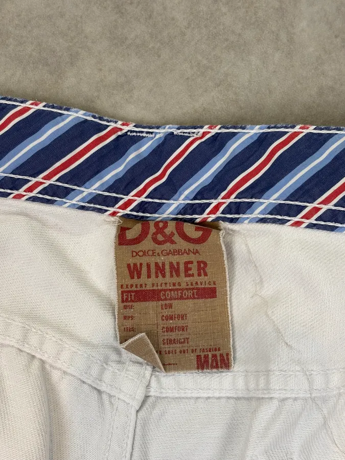 AW2004 Dolce & Gabbana Archive Winner White Denim Jeans - Image 12