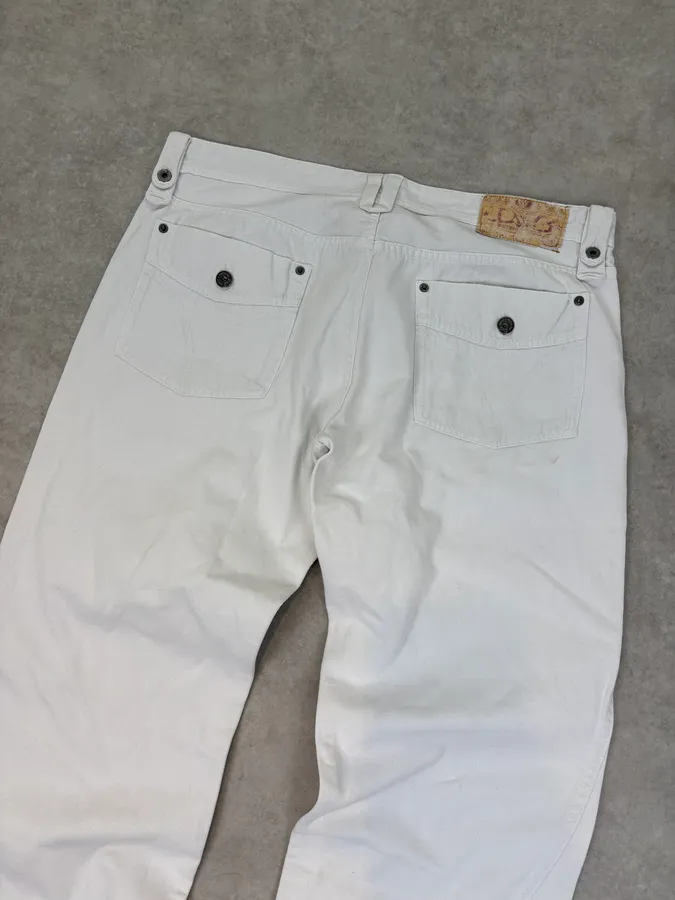 AW2004 Dolce & Gabbana Archive Winner White Denim Jeans - Image 7