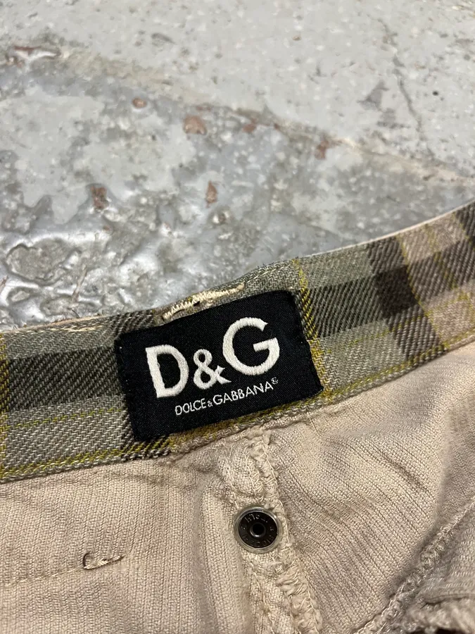 AW2004 Dolce & Gabbana Beige Corduroy Multi-Pocket Cargo Pants - Image 11