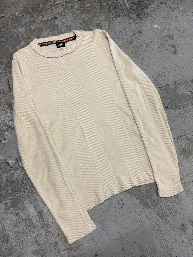 AW2004 Dolce & Gabbana Beige Wool Sweater - Image 4