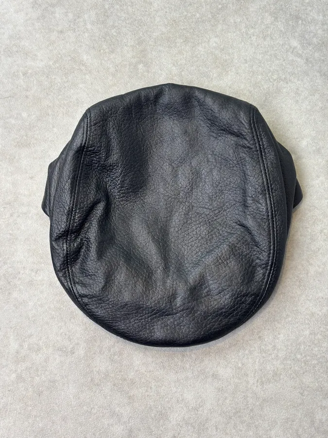 AW2004 Dolce & Gabbana Black Premium Leather Cap - Image 3