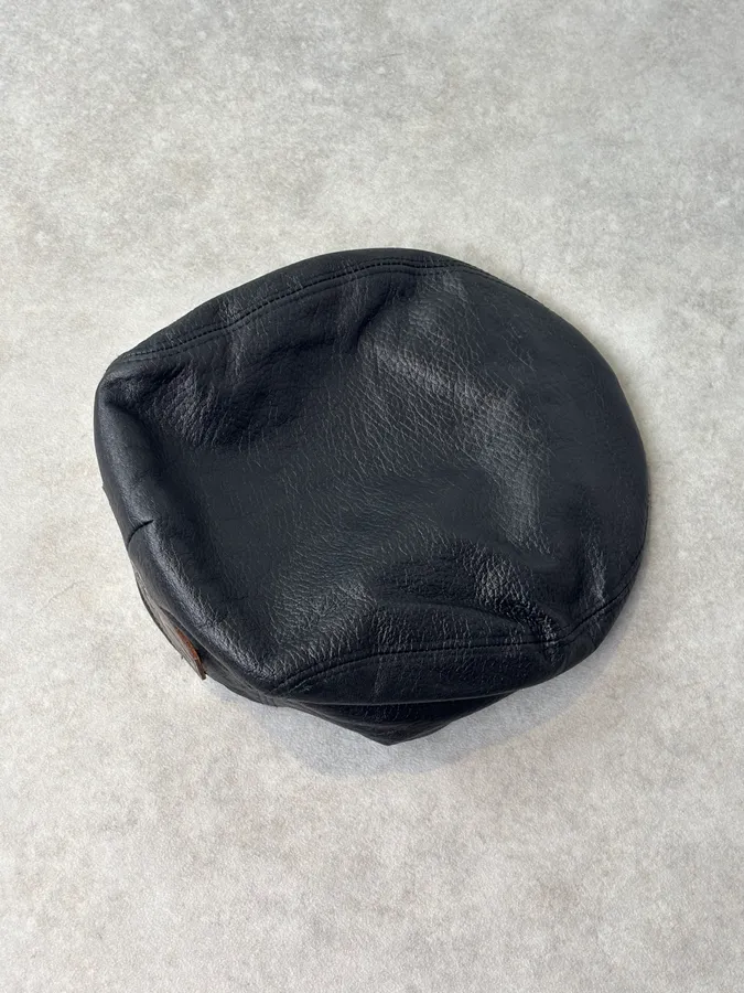 AW2004 Dolce & Gabbana Black Premium Leather Cap - Image 4