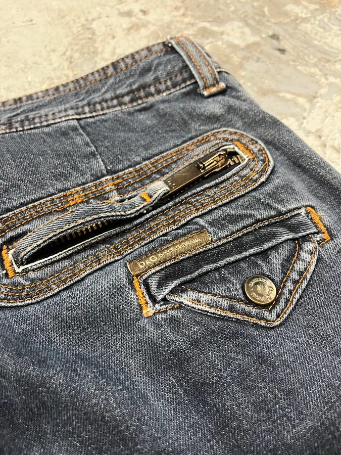 AW2004 Dolce & Gabbana Blue Denim Biker Jeans - Image 12
