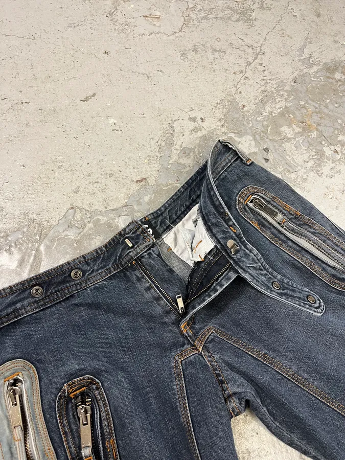 AW2004 Dolce & Gabbana Blue Denim Biker Jeans - Image 13