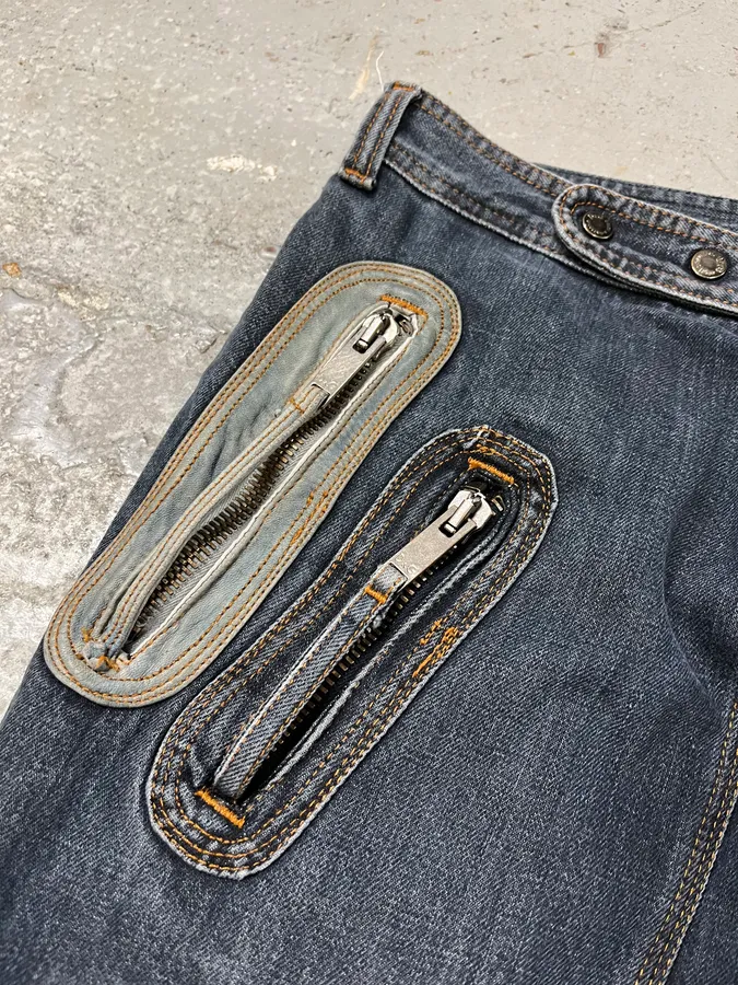 AW2004 Dolce & Gabbana Blue Denim Biker Jeans - Image 9