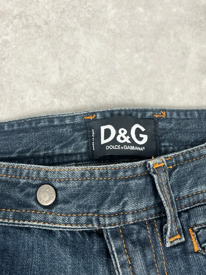 AW2004 Dolce & Gabbana Blue Denim Zip Multi-Pocket Jeans - Image 10