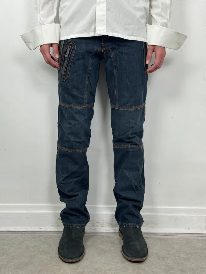 AW2004 Dolce & Gabbana Blue Denim Zip Multi-Pocket Jeans - Image 2