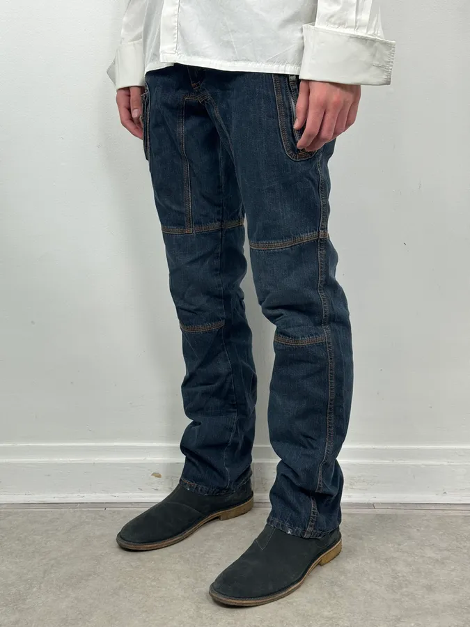 AW2004 Dolce & Gabbana Blue Denim Zip Multi-Pocket Jeans - Image 3