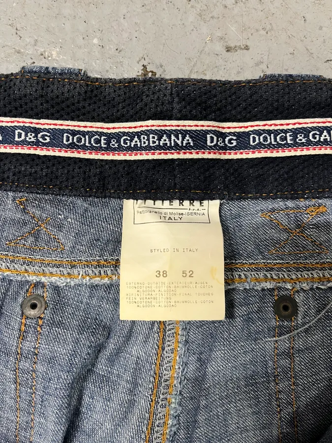 AW2004 Dolce & Gabbana Blue Hybrid Cargo Denim Jeans - Image 10
