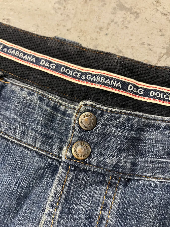 AW2004 Dolce & Gabbana Blue Hybrid Cargo Denim Jeans - Image 8