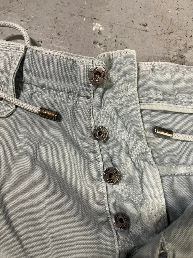 AW2004 Dolce & Gabbana Blue Multi Pockets Cargo Shorts - Image 8