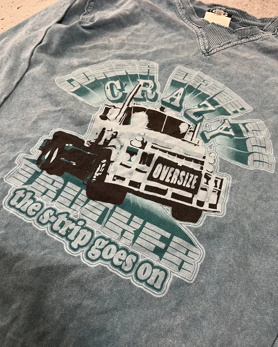AW2004 Dolce & Gabbana Blue Teal Truck Graphic Longsleeve - Image 6