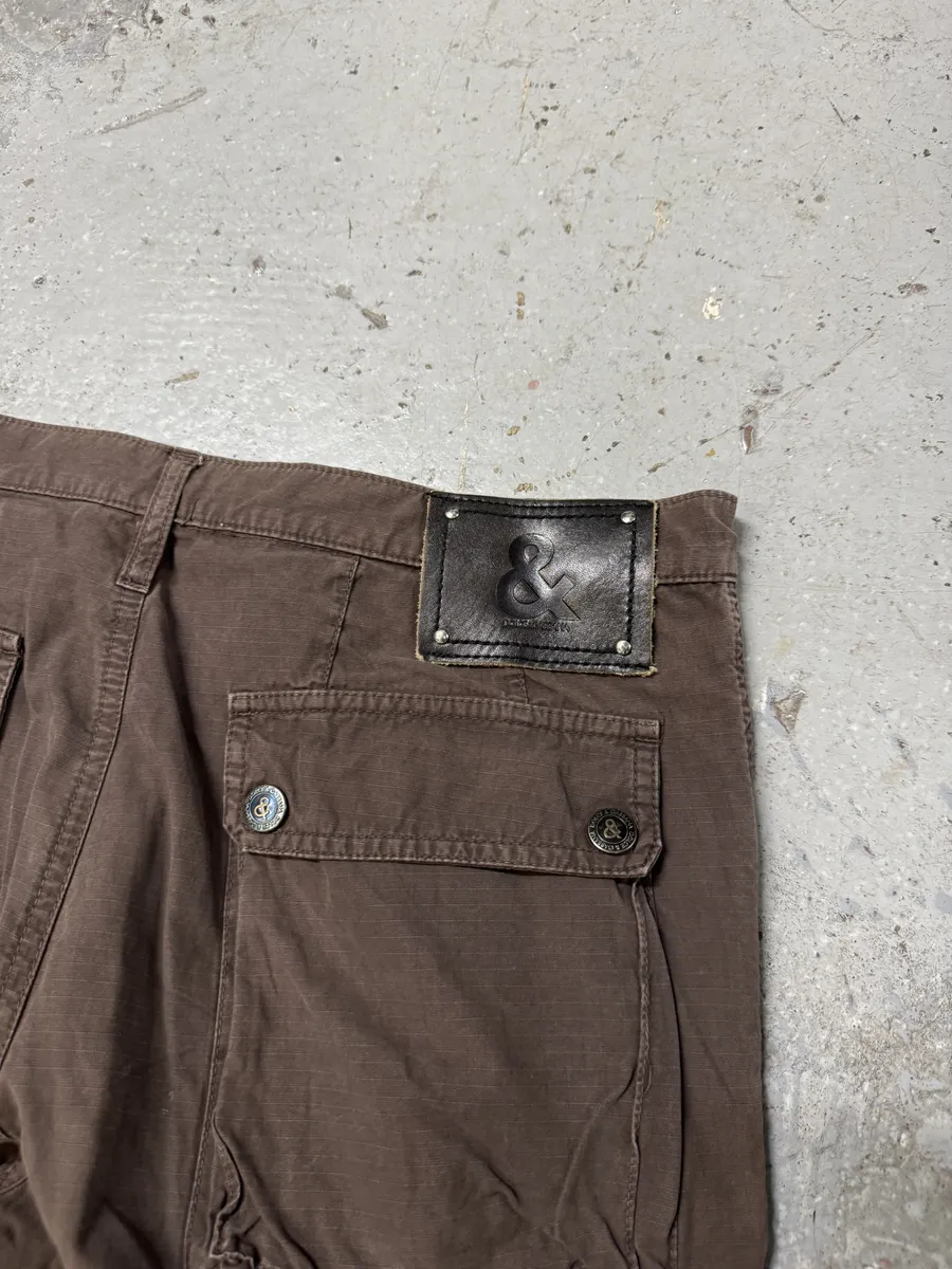 AW2004 Dolce & Gabbana Brown Cargo Multi Pockets Pants - Image 8