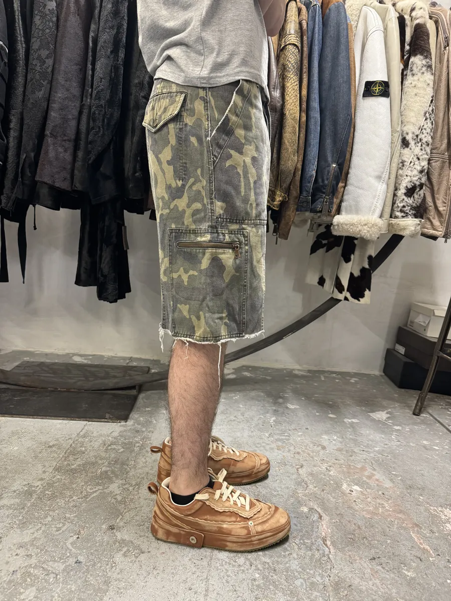 AW2004 Dolce & Gabbana Cargo Artisnal Camo Shorts - Image 2