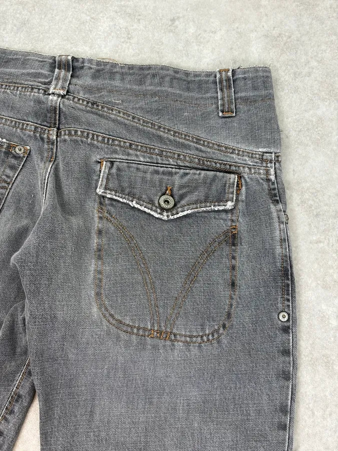 AW2004 Dolce & Gabbana Cargo Asymmetrical Denim Jeans - Image 8