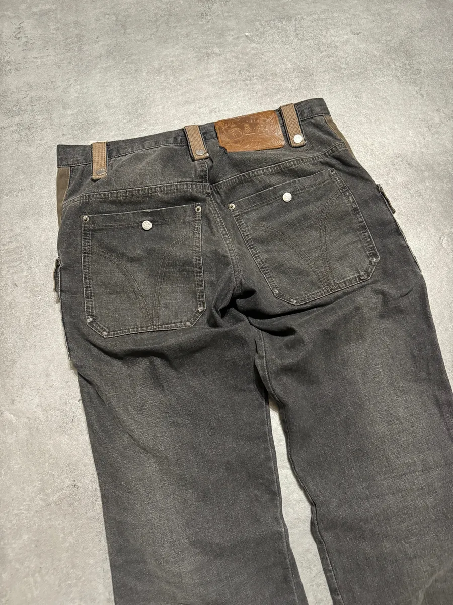 AW2004 Dolce & Gabbana Cargo Harness Grey Jeans - Image 3