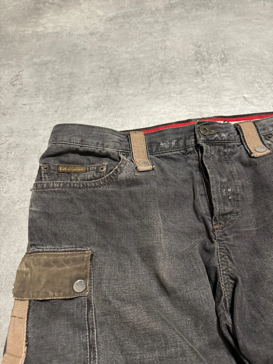 AW2004 Dolce & Gabbana Cargo Harness Grey Jeans - Image 7