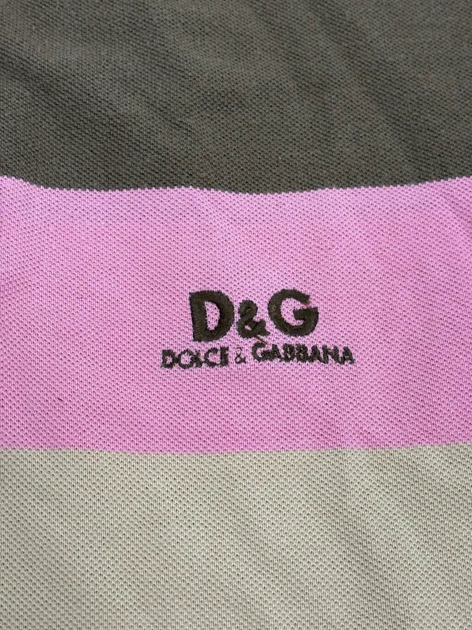 AW2004 Dolce & Gabbana Classy Double Collar Striped Polo - Image 8