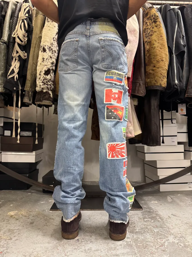 AW2004 Dolce & Gabbana Cosmopolite Flags Jeans - Image 4