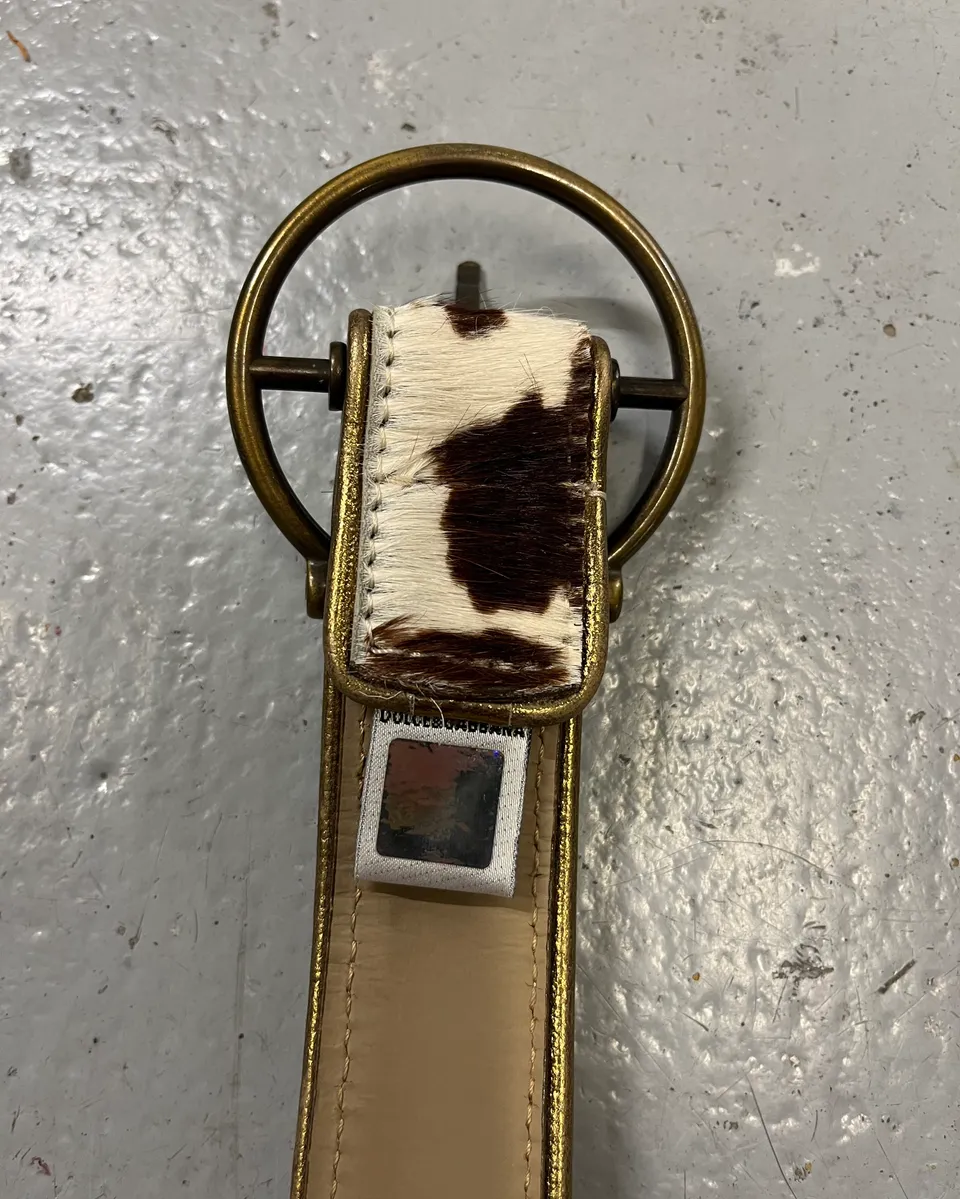 AW2004 Dolce & Gabbana Cow Effect Calf Hair Leather Belt - Image 7