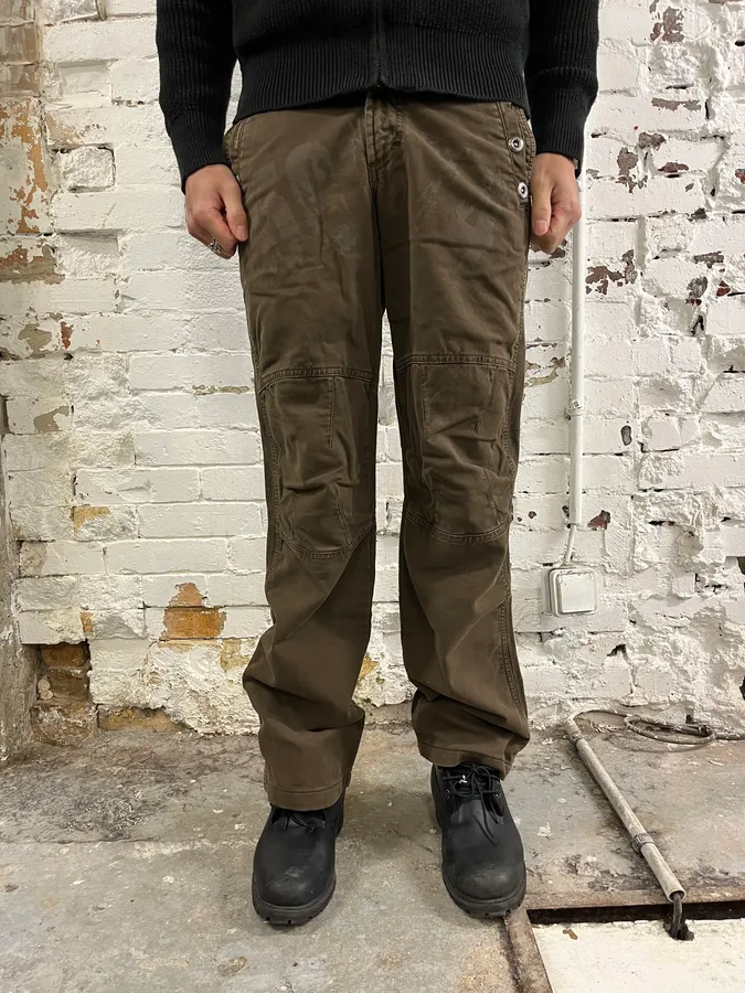 AW2004 Dolce & Gabbana Double Pocket Military Brown Pants - Image 2
