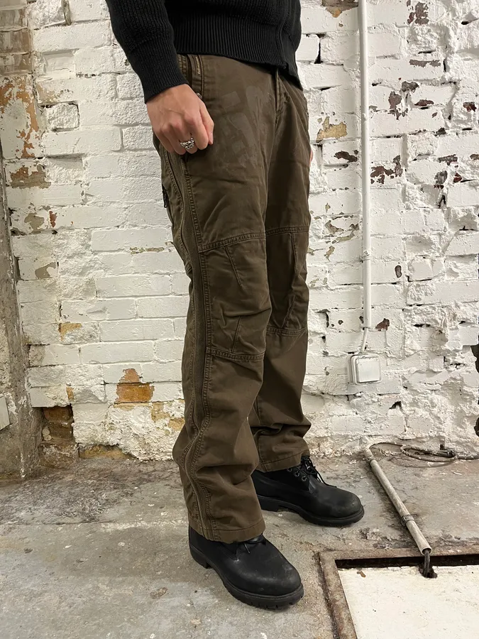 AW2004 Dolce & Gabbana Double Pocket Military Brown Pants - Image 4