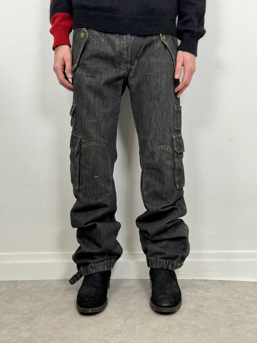 AW2004 Dolce & Gabbana Grey Cargo Denim Jeans - Image 3