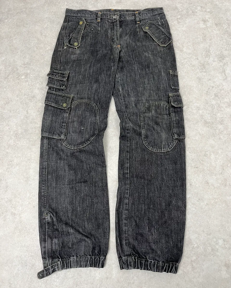 AW2004 Dolce & Gabbana Grey Cargo Denim Jeans - Image 4