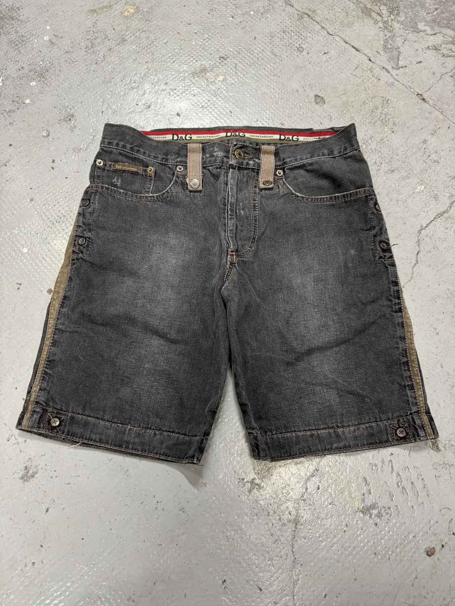AW2004 Dolce & Gabbana Grey Utility Denim Short