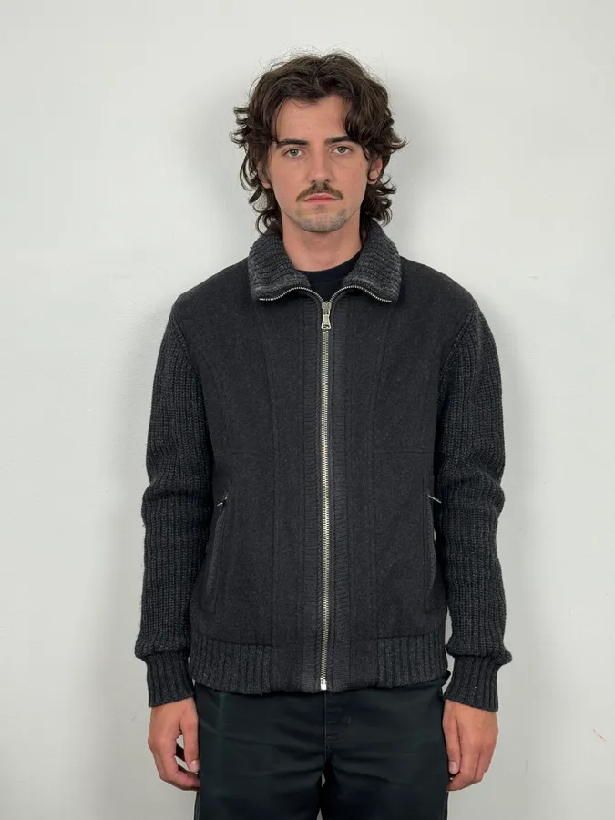 AW2004 Dolce & Gabbana Grey Wool Zip-up Jacket - Image 2
