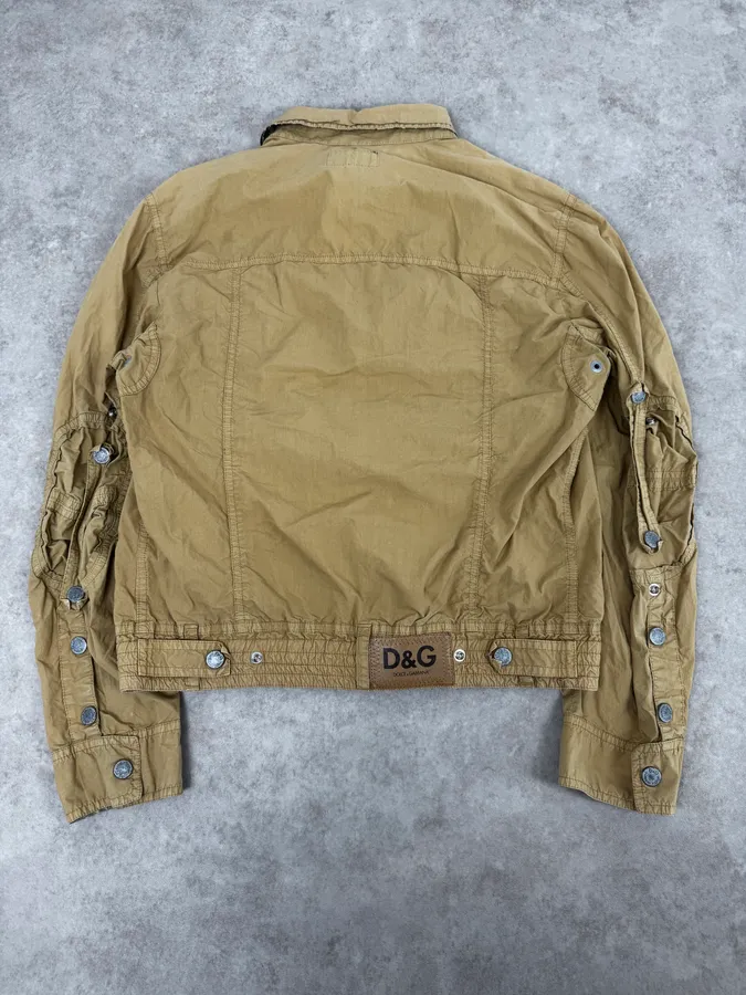 AW2004 Dolce & Gabbana Light Beige Military Utility Jacket - Image 4