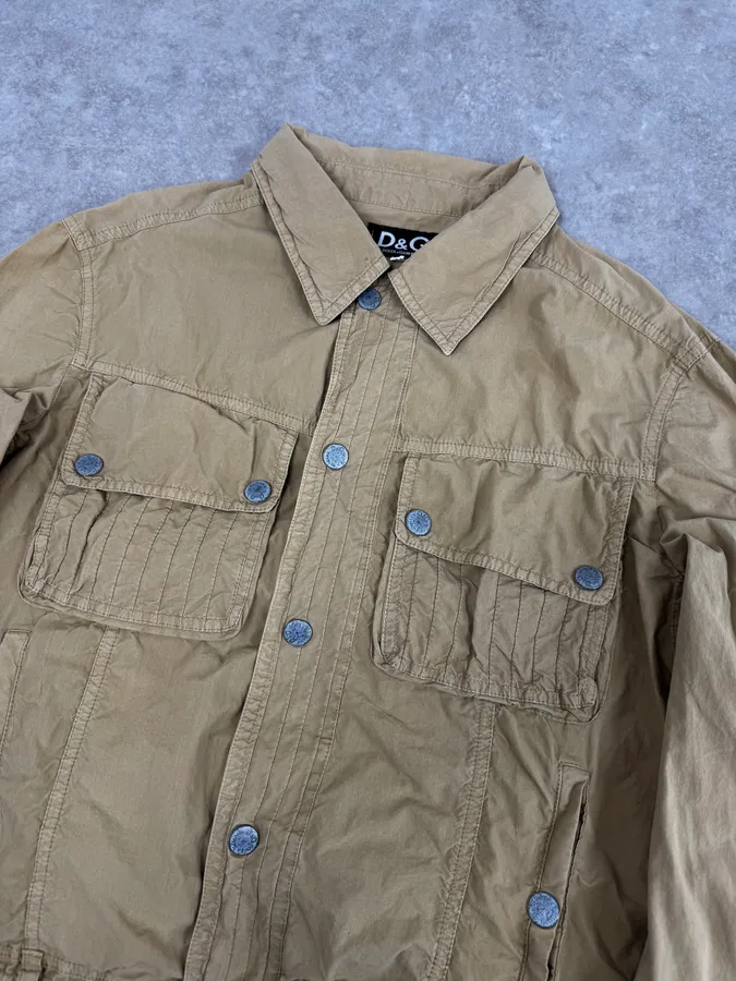 AW2004 Dolce & Gabbana Light Beige Military Utility Jacket - Image 5