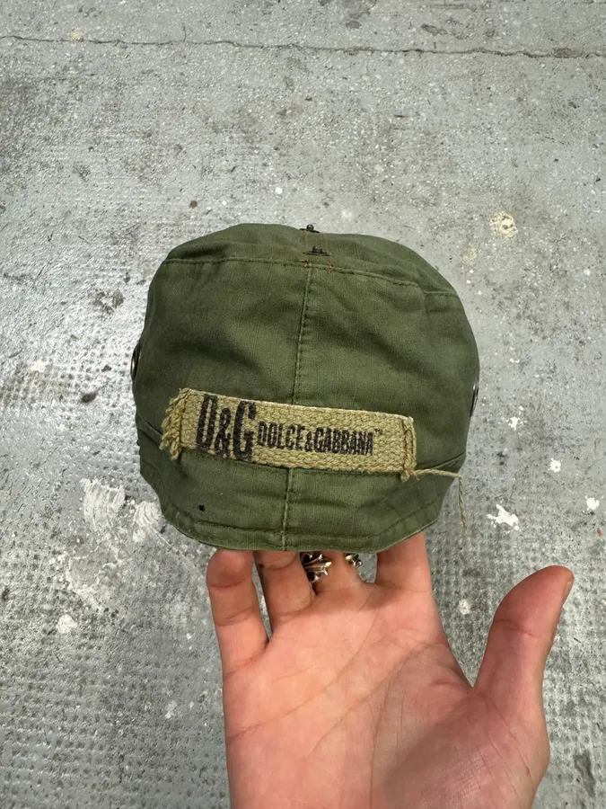 AW2004 Dolce & Gabbana Military Cargo Kaki Cap - Image 2