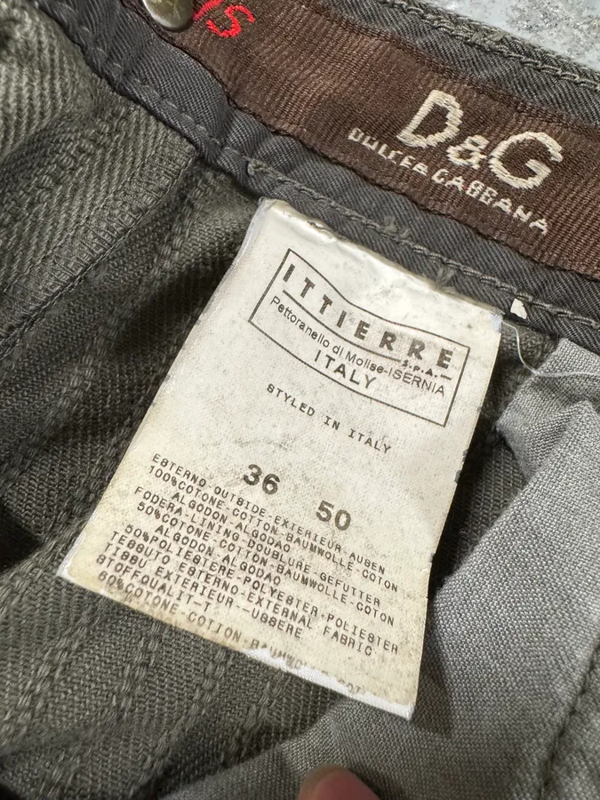 AW2004 Dolce & Gabbana Multi Zip Detachable Olive Utility Cargo Pants - Image 10