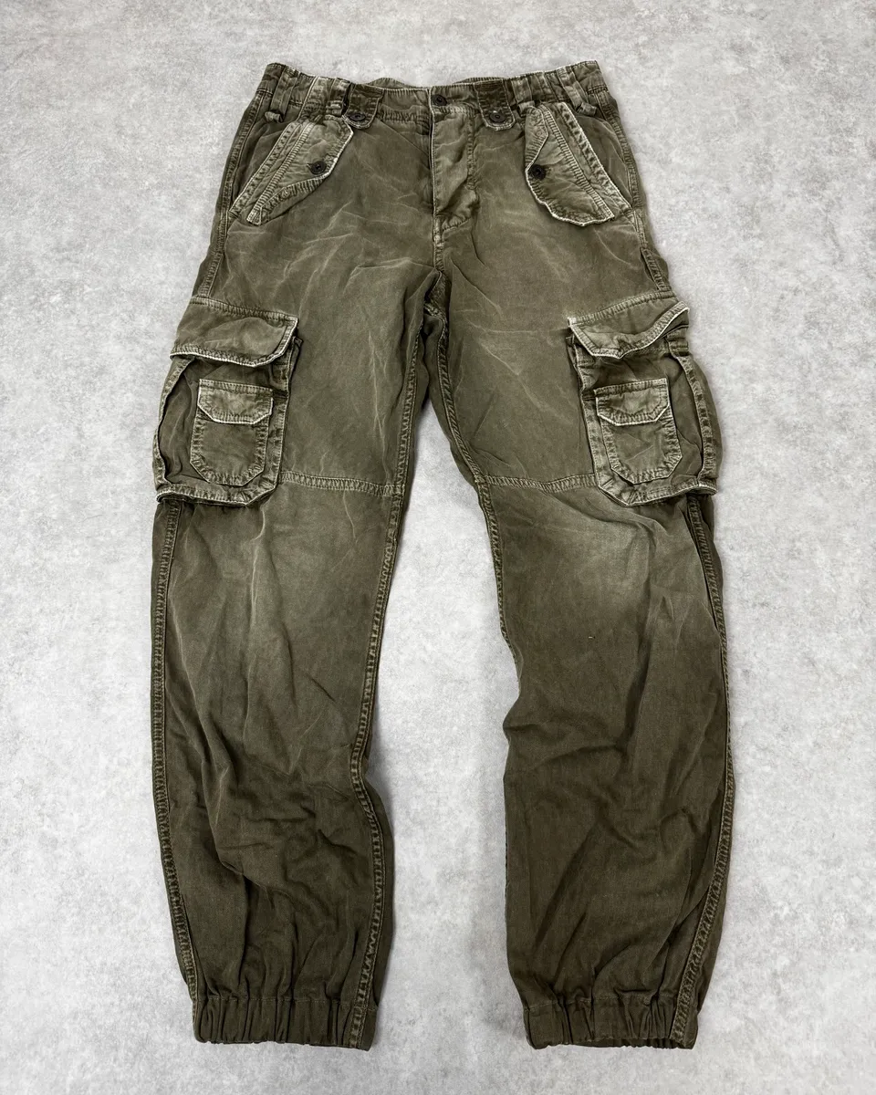 AW2004 Dolce & Gabbana Olive Green Multi Pockets Cargo Pants