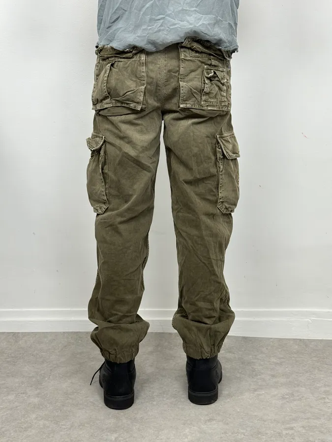 AW2004 Dolce & Gabbana Olive Green Multi Pockets Cargo Pants - Image 4